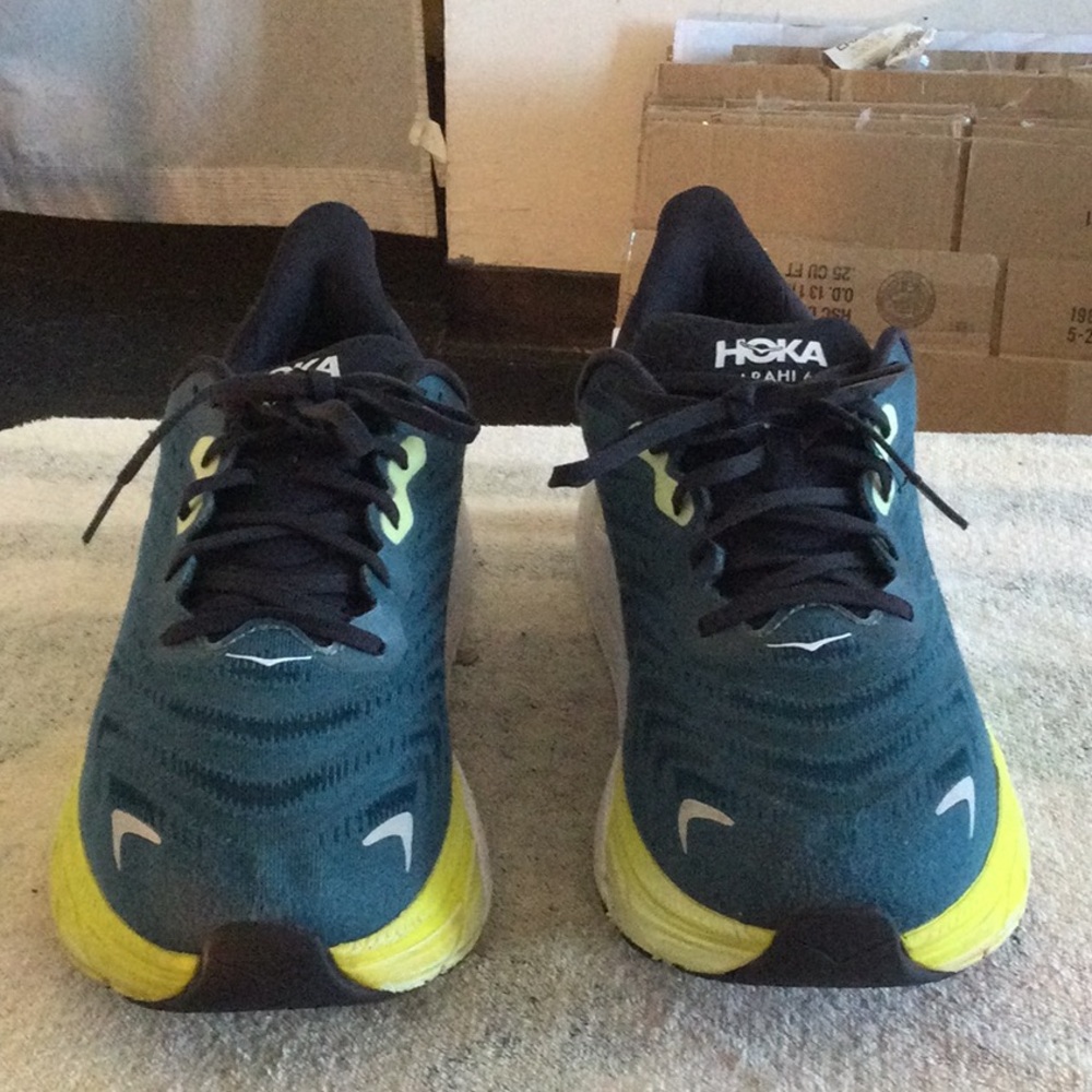 Hoka Men's Blue and Yellow Running Shoes